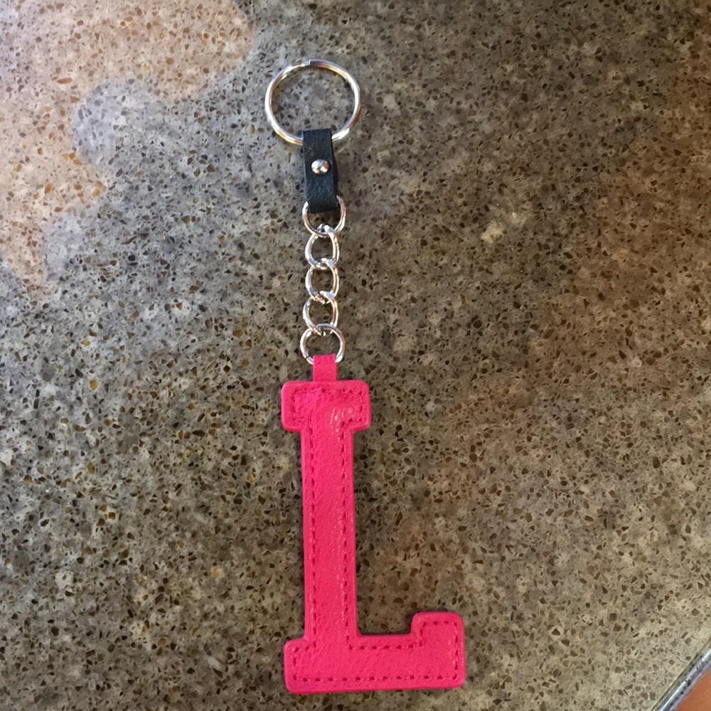 Pink Letter L Keychain